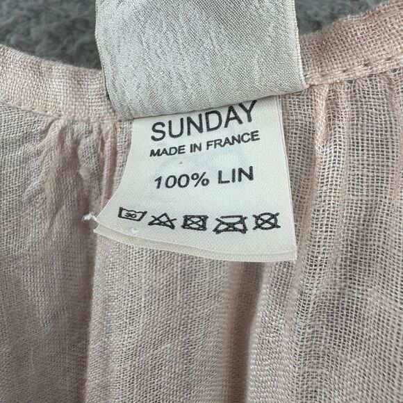 SUNDAY St. Tropez Julia Linen Embroidered Dress - Picture 7 of 8